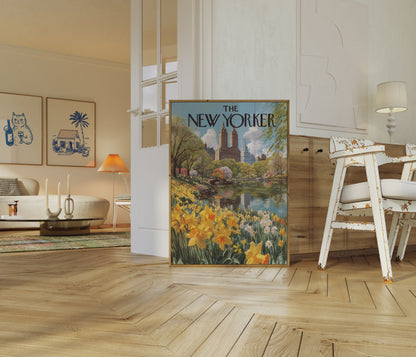 Central Park Spring New Yorker Poster