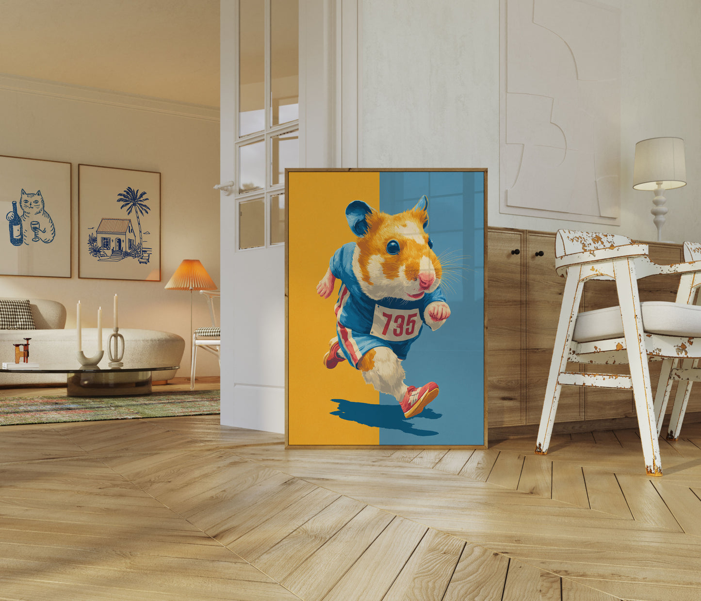 Athletic Hamster Running Race Poster