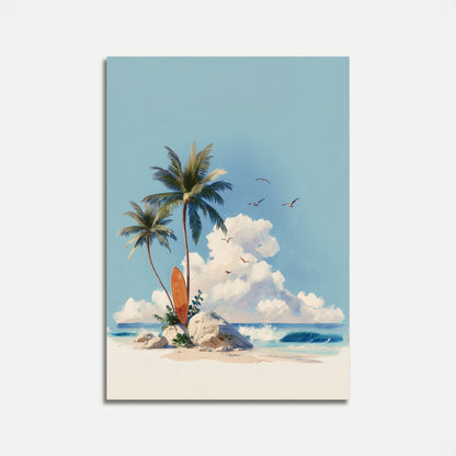 Tropical Surfing Paradise Poster