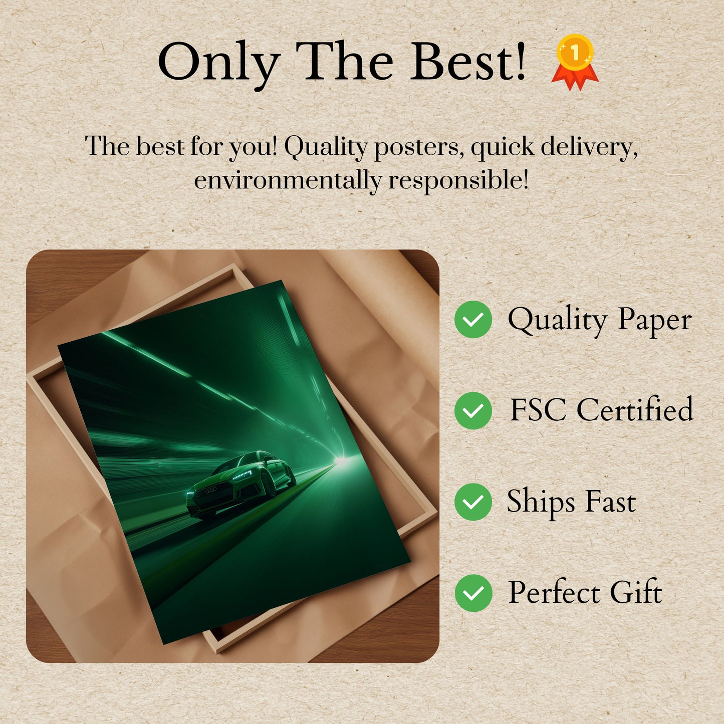 Rychlost Smaragdového Audi Plakátu