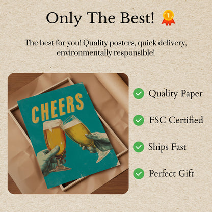 Classic Cheers Beer Toast Poster