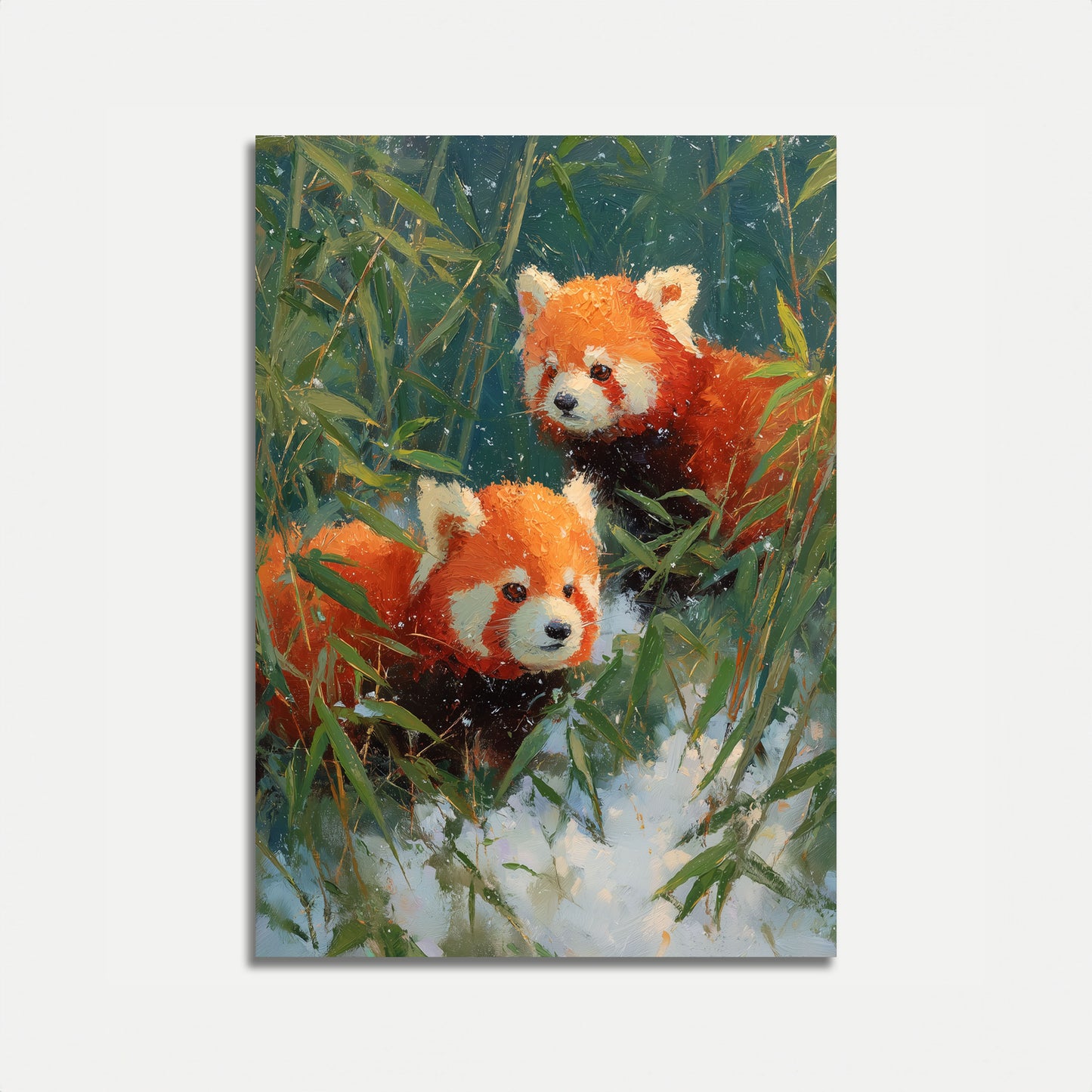 Affiche Pandas Rouges dans la Forêt de Bambou