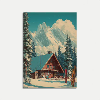 Bergskiehütte Winterposter