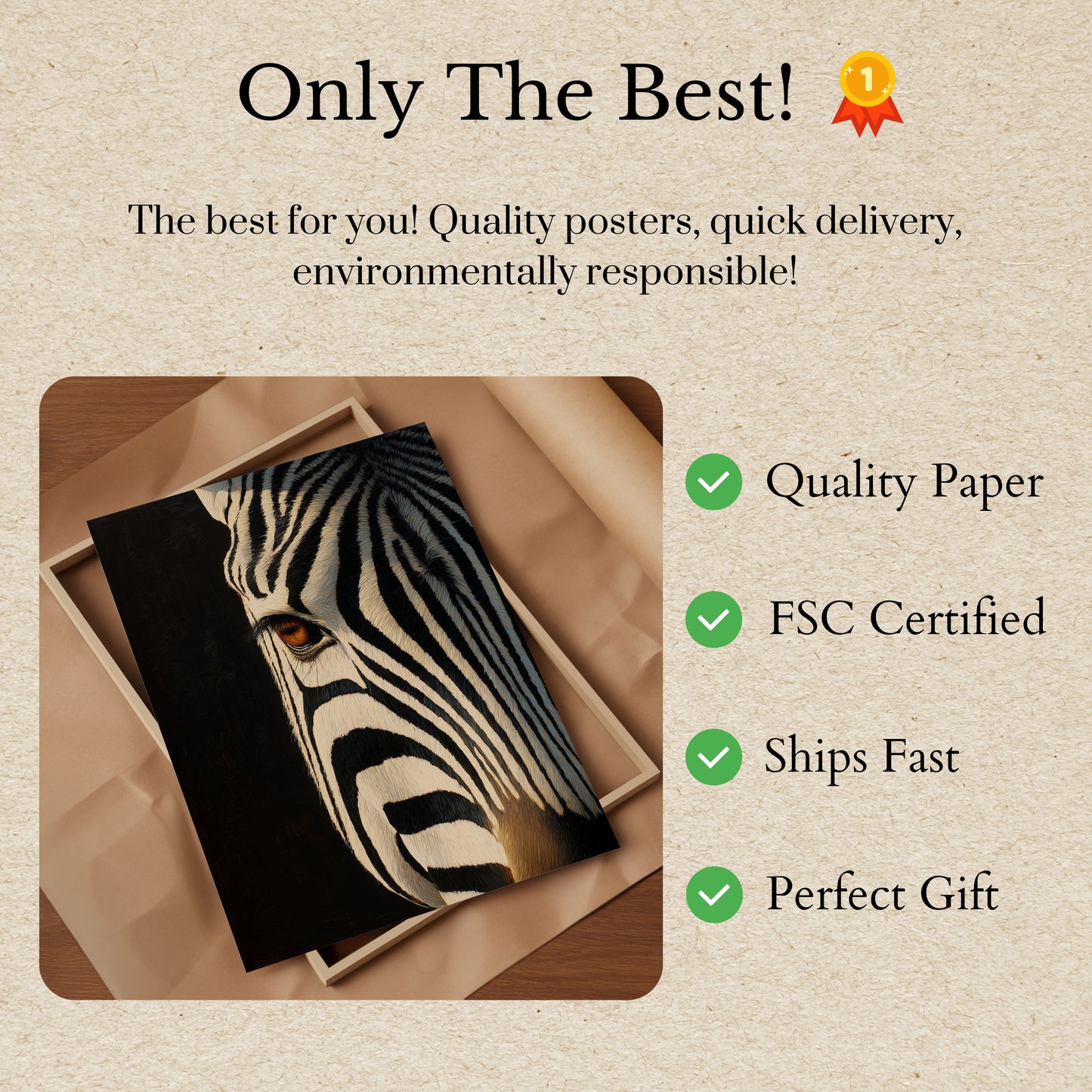 Intense Zebra Eye Wildlife Poster