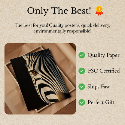 Intense Zebra Eye Wildlife Poster