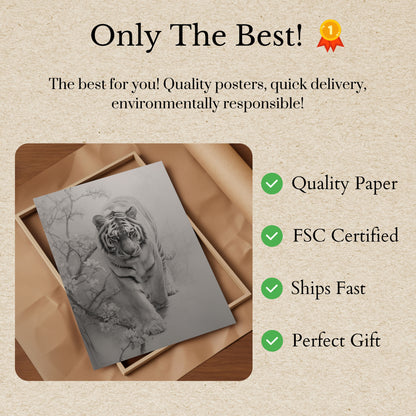 Póster de Majestuoso Tigre en la Naturaleza