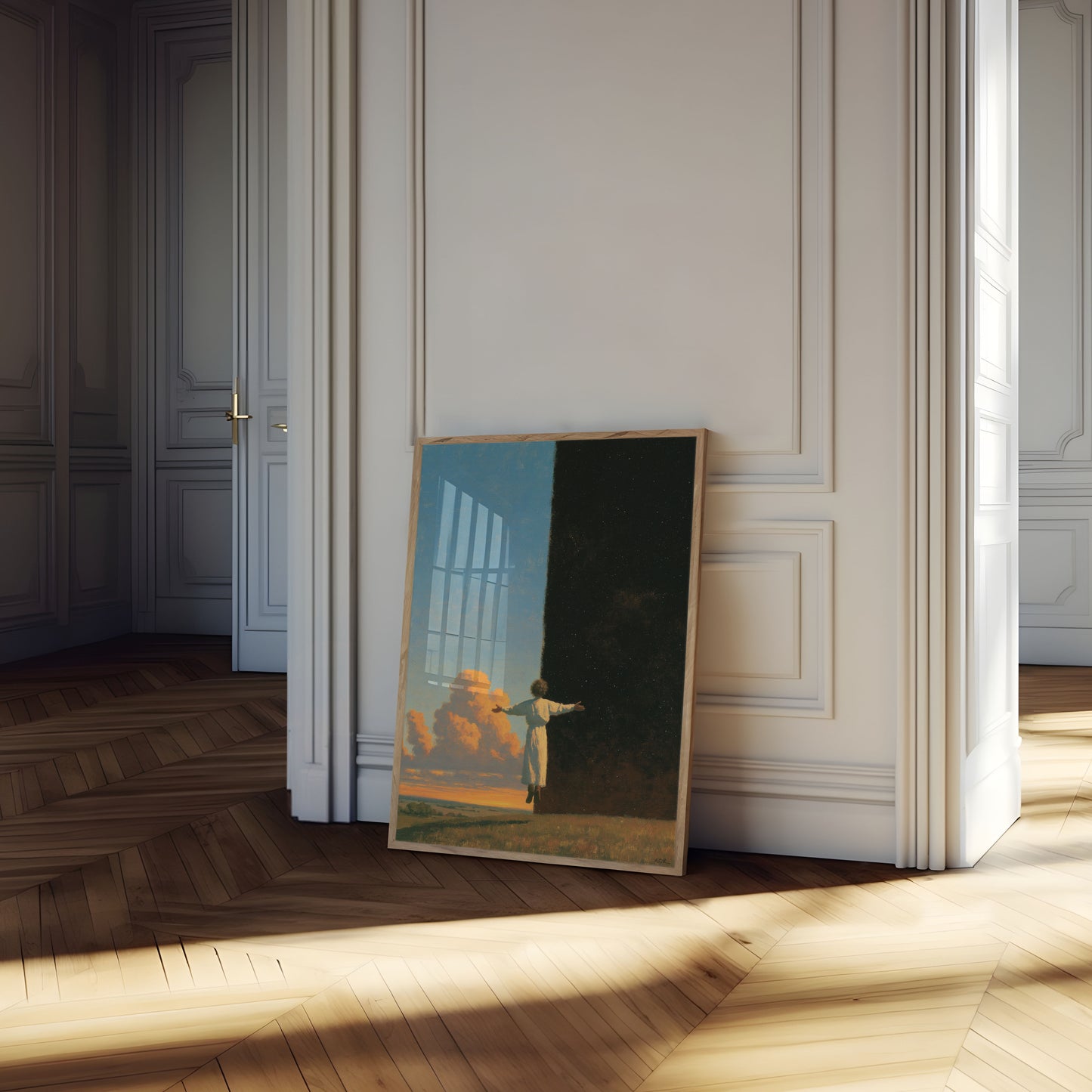 Figure Embracing the Vastness Poster