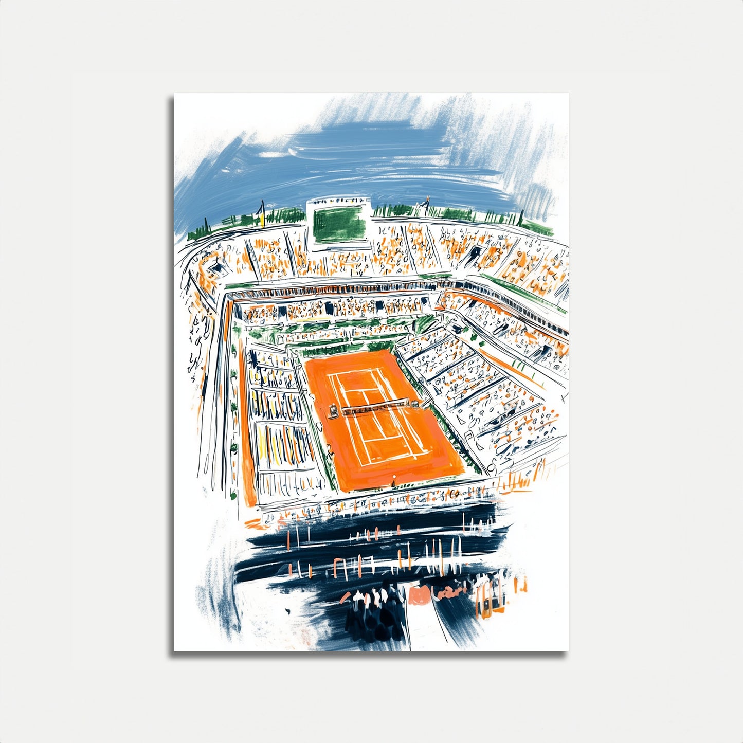Wimbledon Center Court Sketch Poster