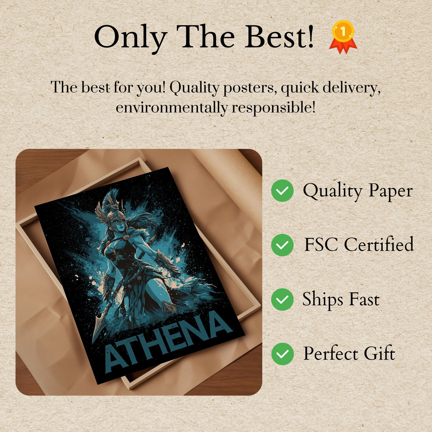 Athena Goddess Warrior Poster