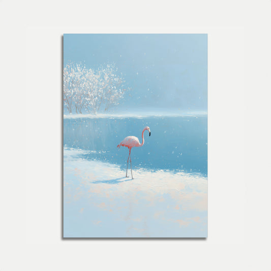 Eenzame Flamingo Winterposter