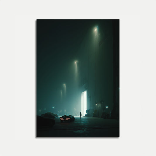 Pôster de Noite Urbana Cyberpunk Neon