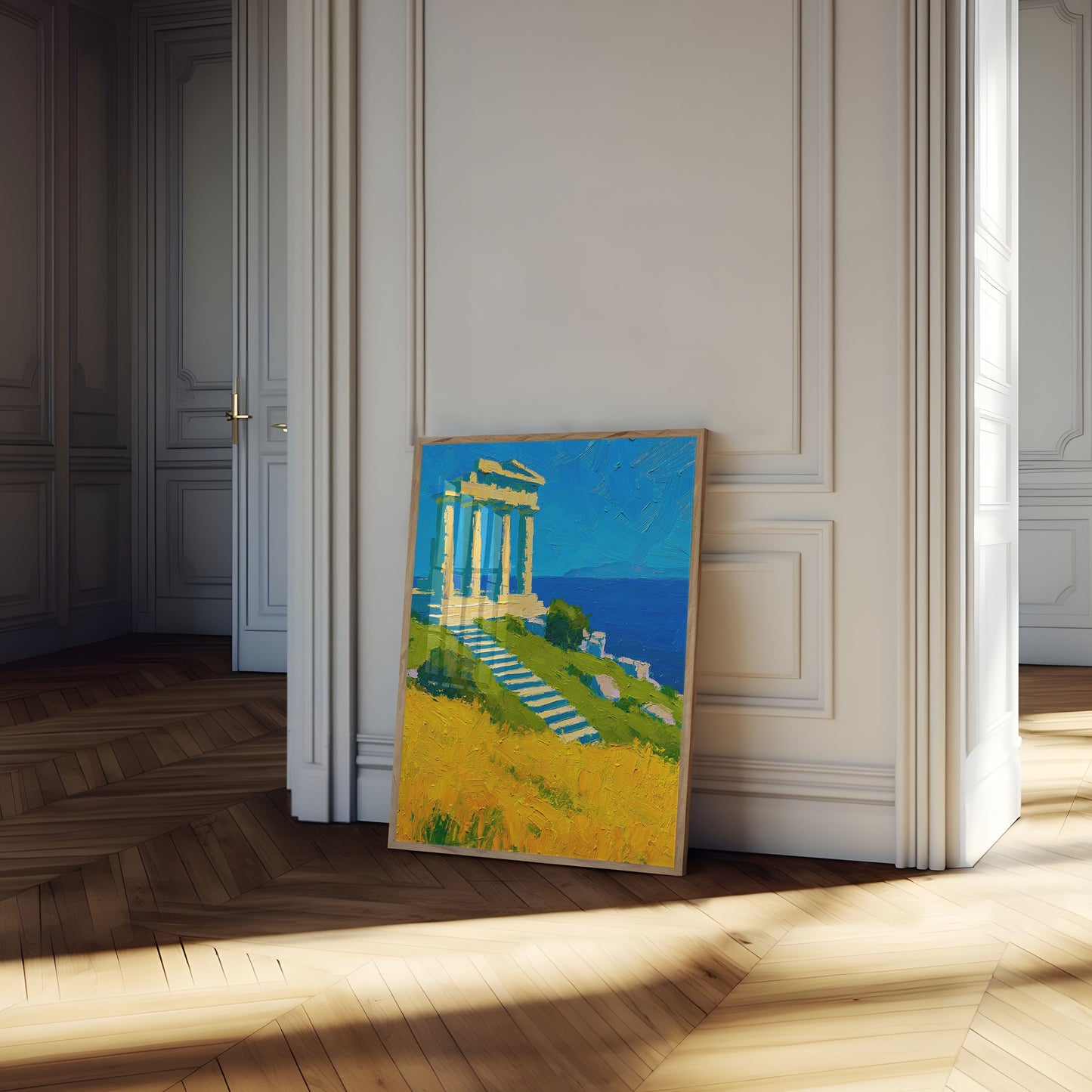 Greek Temple by the Sea Poster