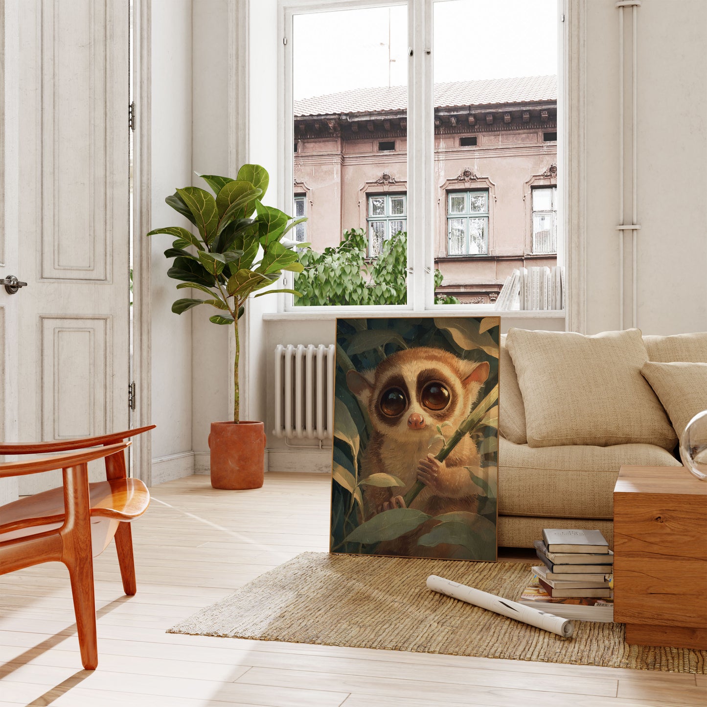 Curious Slow Loris in Jungle Poster