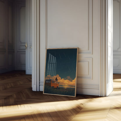 Starry Night Meteor Shower Poster