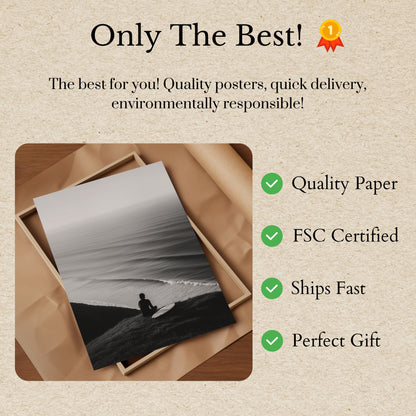 Póster de Surfista Esperando las Olas