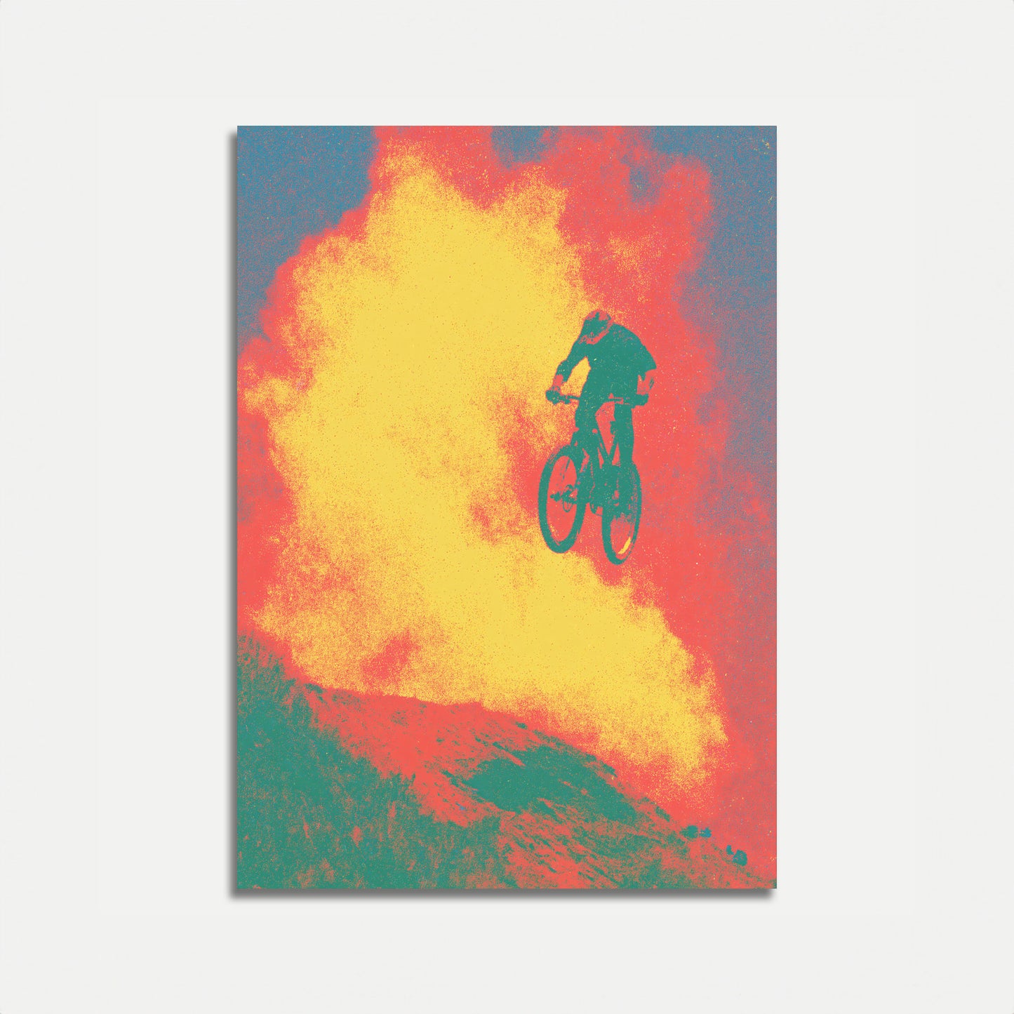 Plakat przygody na rowerze górskim