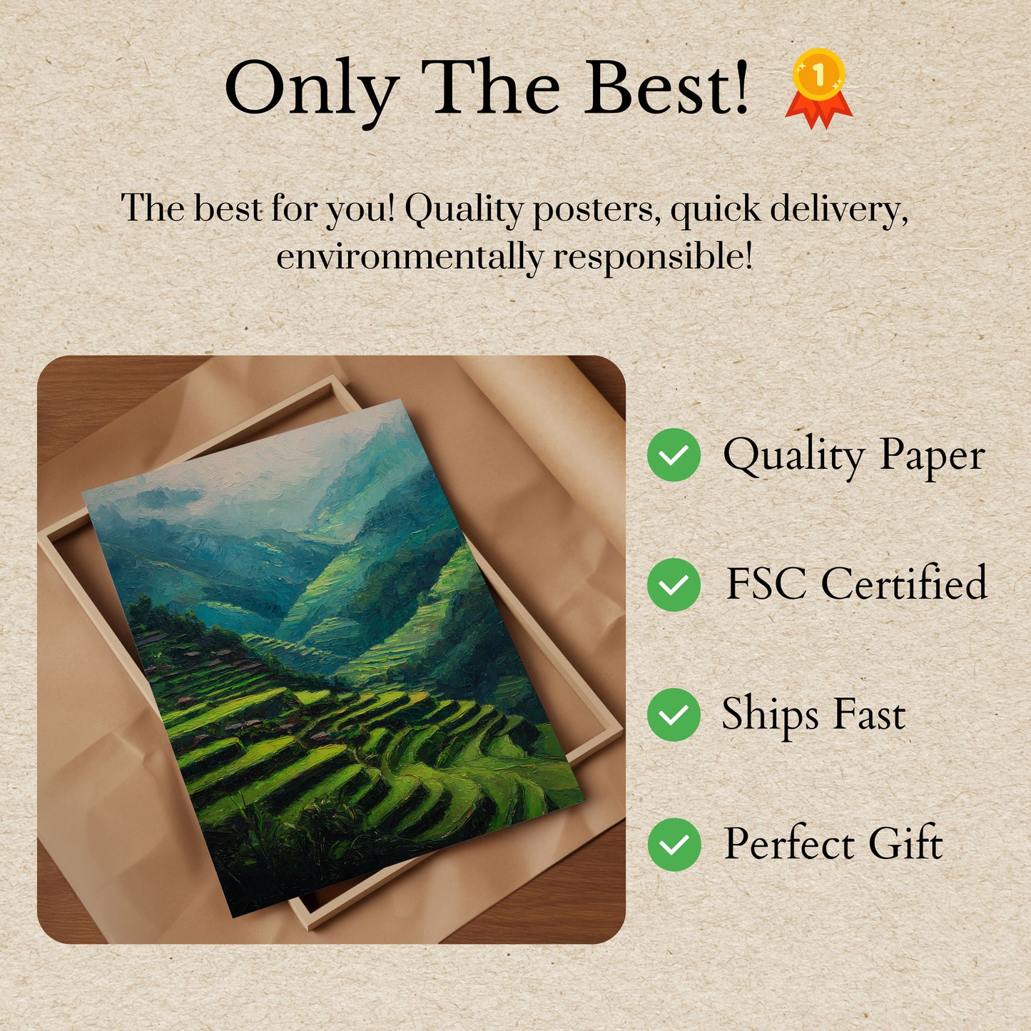 Alpine Valley Mountain Landscape Poster
