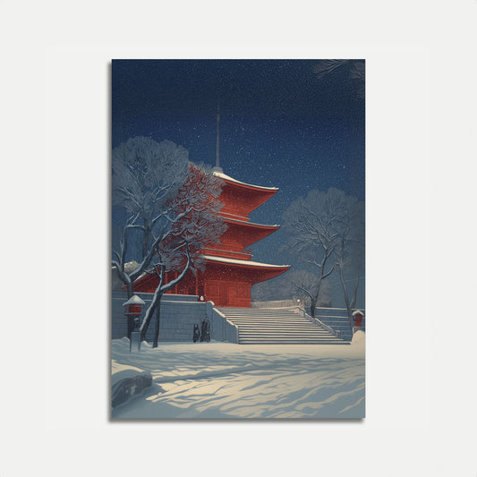 Stjernet Vinter Tempel Plakat