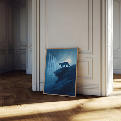 Luipaard onder maanlicht poster