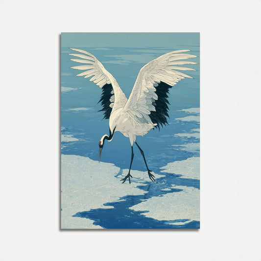 Elegantní Jeřáb u Vody Plakát