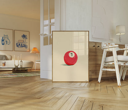 Lucky Number Seven Ball Poster