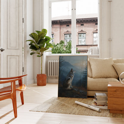 Moonlit Wolf Mountain Poster