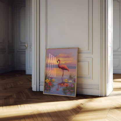 Solnedgangsflamingo Drømmeplakat