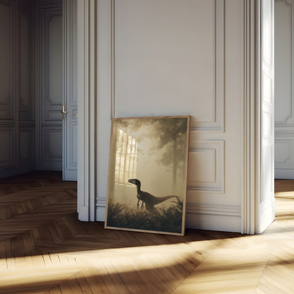 Misty Raptor Forest Poster