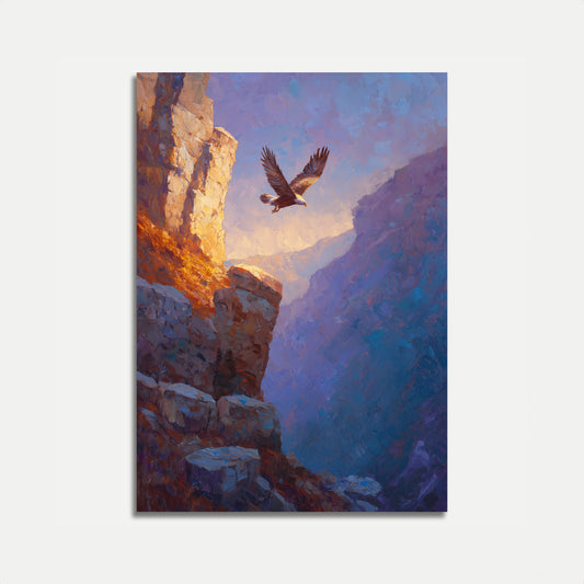 Affiche Aigle Planant à Travers le Canyon