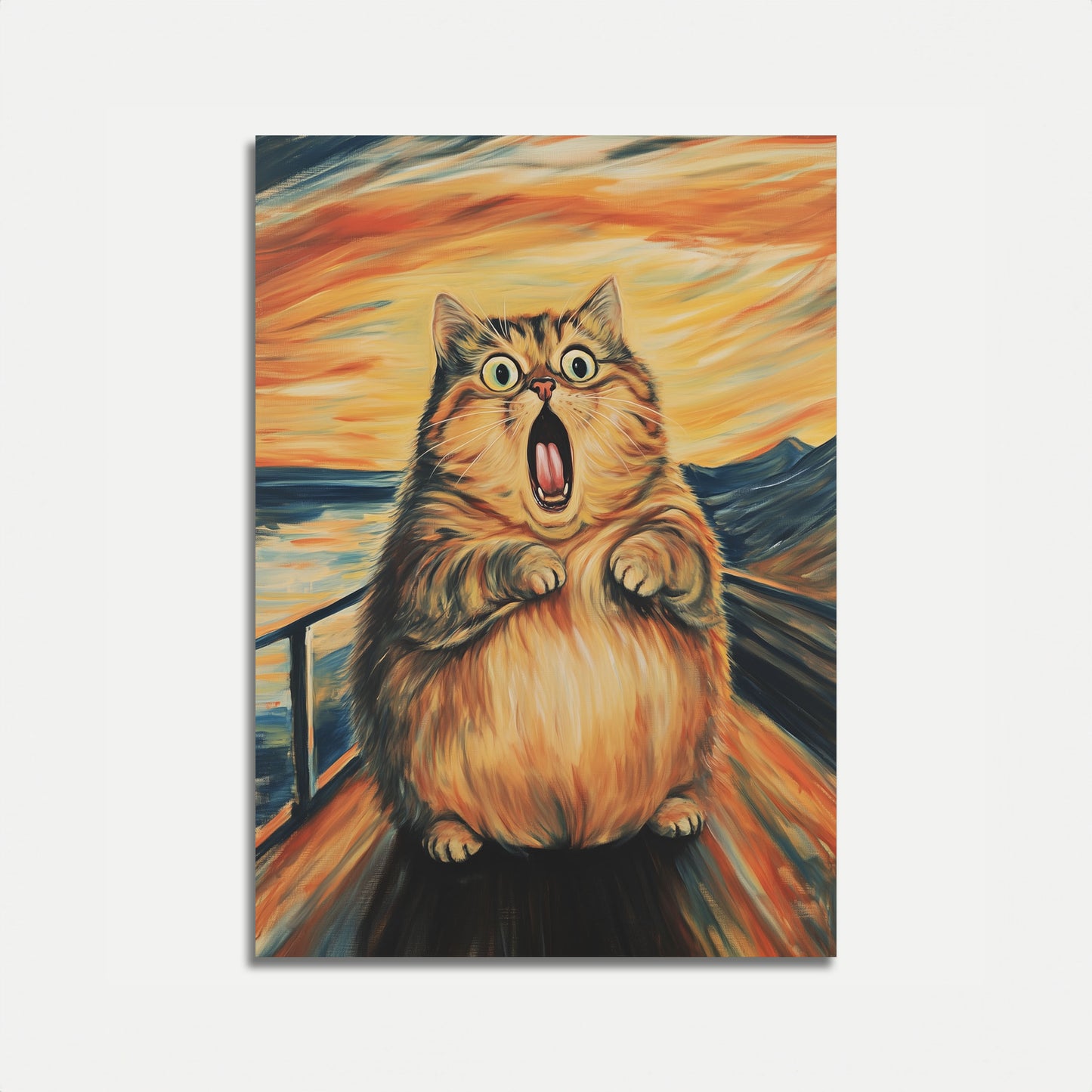 Screaming Cat Existential Art Poster