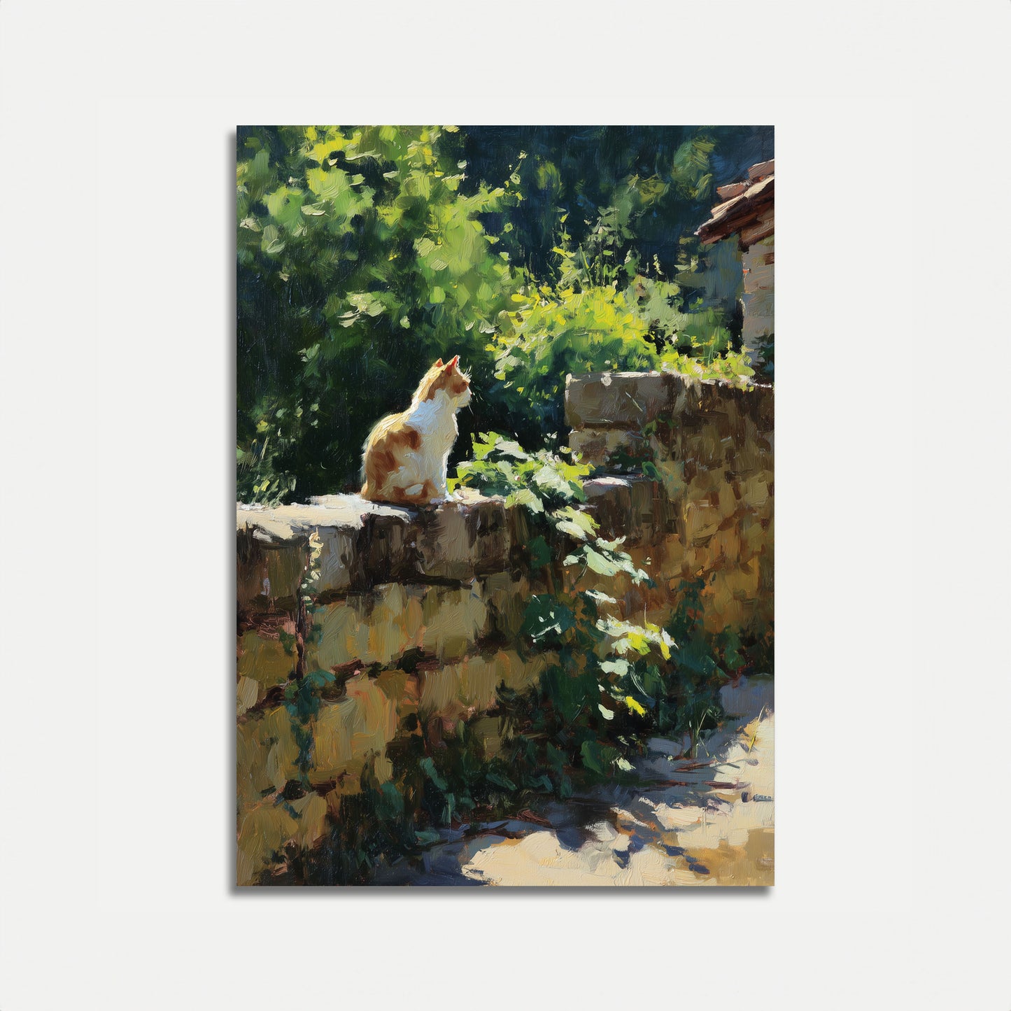 Katze im Garten Plakat