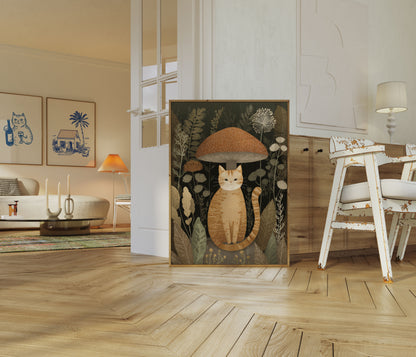 Kat Under Svamp Plakat