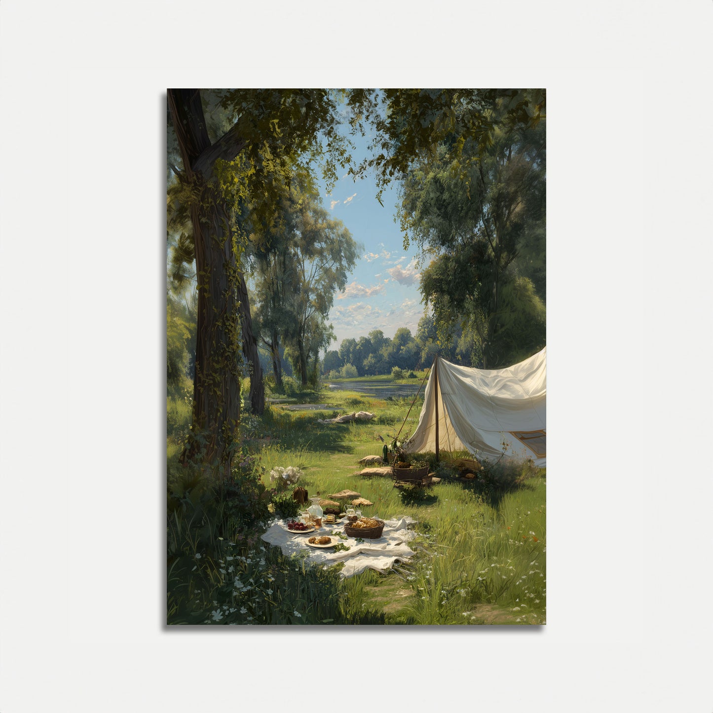 Serene Lakeside Camping Poster