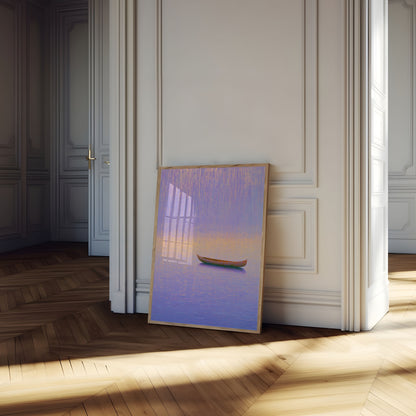 Poster: Barcaia Solitaria al Tramonto Dorato