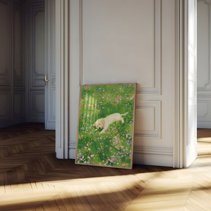 Poster Golden Retriever in Fiore