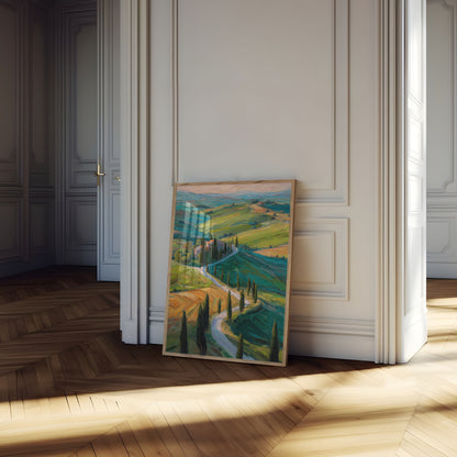 Affiche Collines Ondulantes de la Campagne Toscane