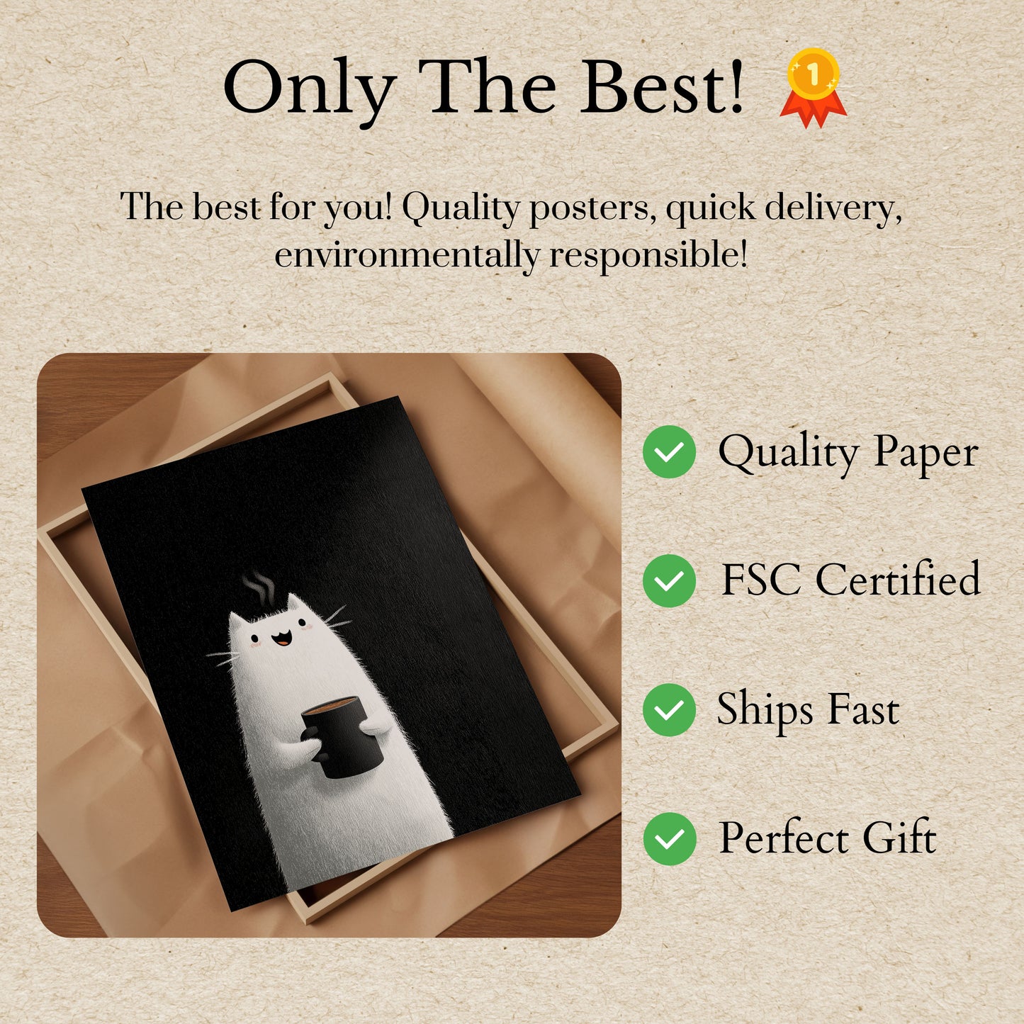 Happy Cat Coffee Morning Poster