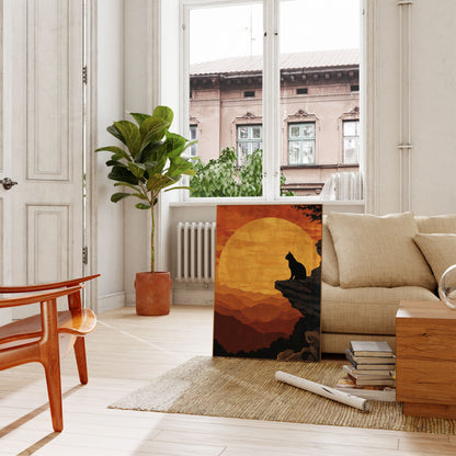 Cat Watching Sunset Poster