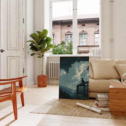 Kat ser storm tordenvejr plakat