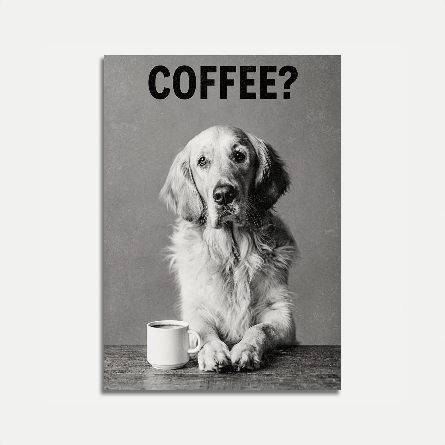 Coffee Loving Dog Poster