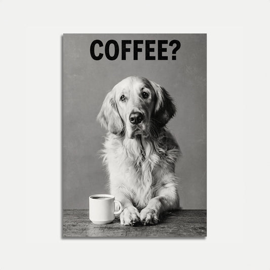 Coffee Loving Dog Poster