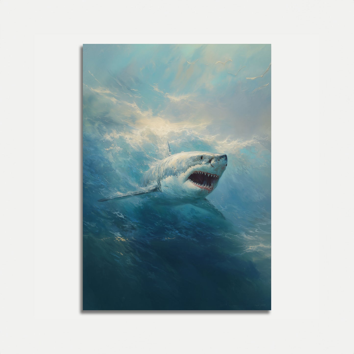 Great White Shark Ocean Majesty Poster