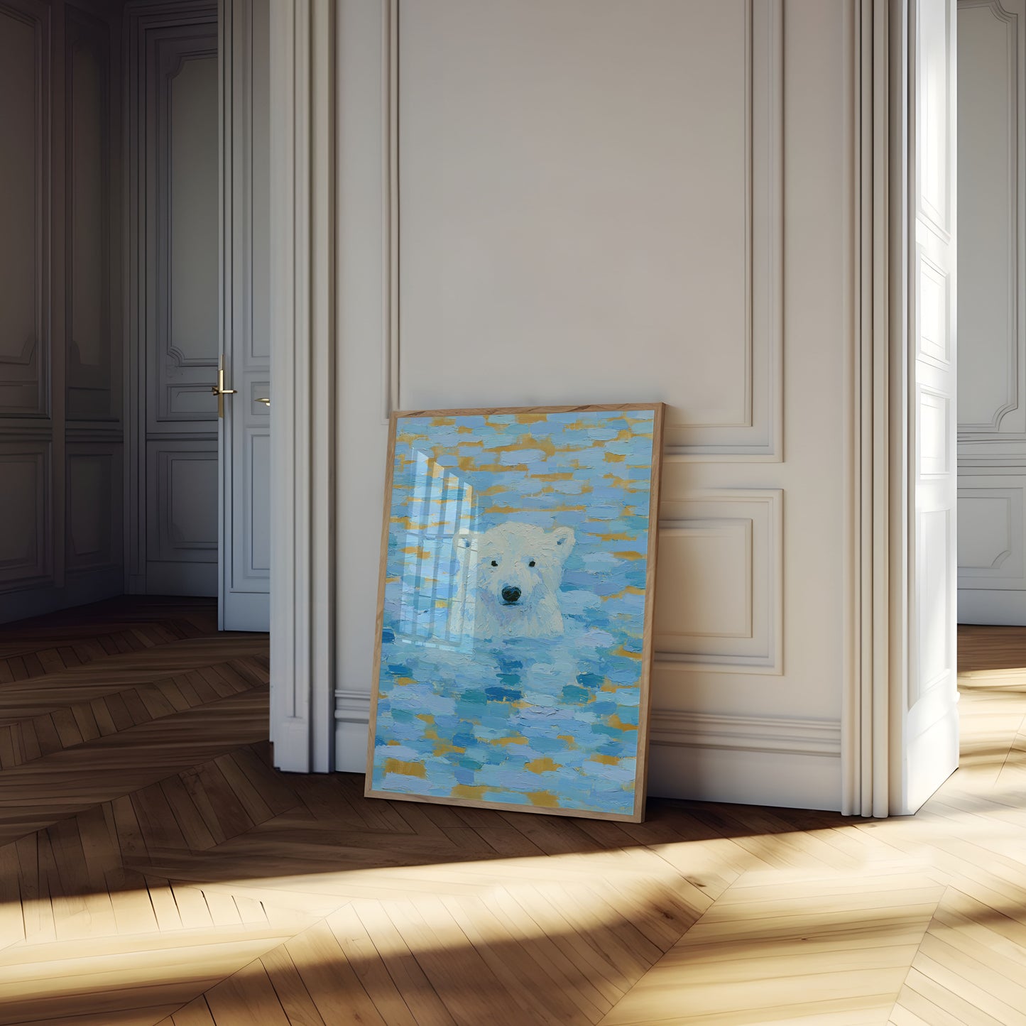 Poster Urso Polar Nadando na Água