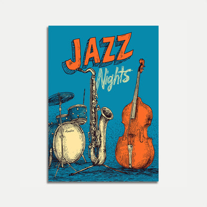 Jazz Nights Musical Instruments Poster