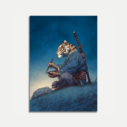 Samurai Tiger Dining Poster