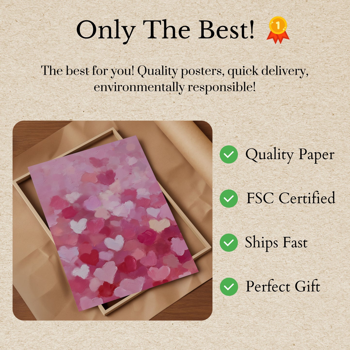 Romantic Pink Hearts Poster