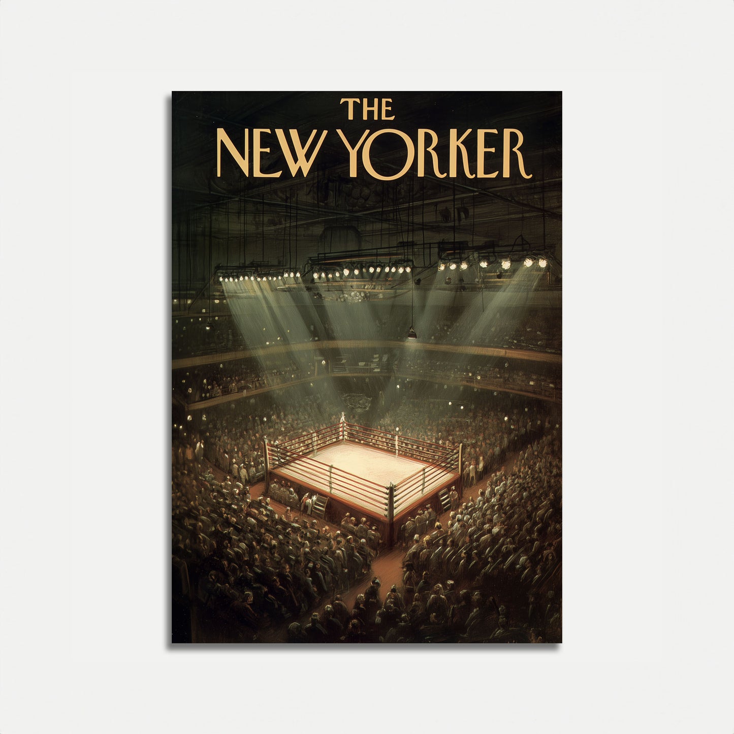 Vintage Boxing Arena New Yorker Poster