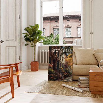 Autumn Brownstone New York Poster