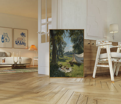 Serene Lakeside Camping Poster