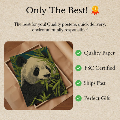 Giant Panda Bamboe Eetende Poster